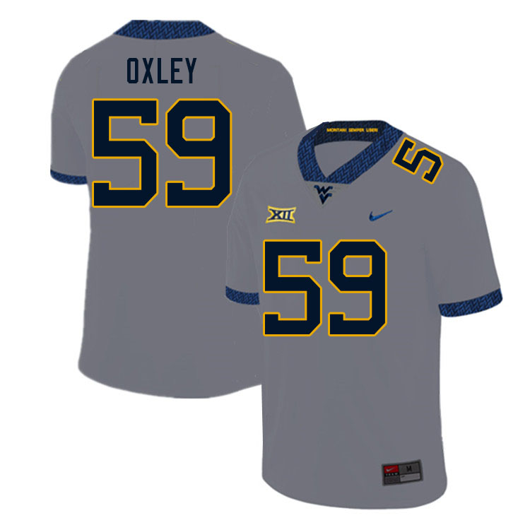 NCAA Men's Jackson Oxley West Virginia Mountaineers Gray #59 Nike Stitched Football College Authentic Jersey HF23S46DY
